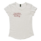 Womens Everything happens for a Riesling Mali Boutique Capped Sleeve Tee