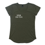 Womens Speak Your Truth Mali Boutique Capped Sleeve Tee